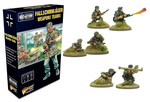 Warlord Games Bolt Action WWII Fallschirmjager Weapons Teams Figures 1:56 Military Table Top Wargaming Plastic Model Kit 402212112