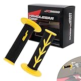 JFG RACING 7/8' Motorctcle Grips,22mm 24mm Non Slip Dirt Bike Hand Handlebar Glue Universal for Most Pit Bike Motercross DR DRZ RM RMZ SSR 125 250 400 450 650-Yellow