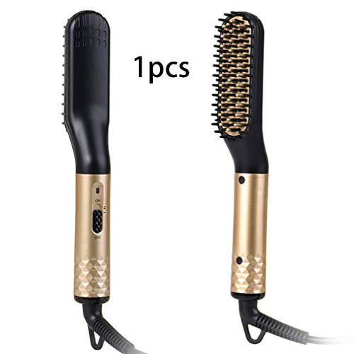 Plancha para cabello y barba multifunción, peine alisador de cerámica con turmalina miniatura 3