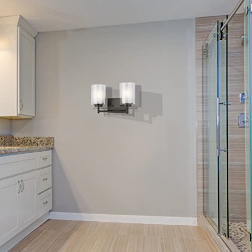 Image of Generation Lighting 4437302-710 Elmwood Park Two - Light Wall /Bath Vanity Style Fixture, Bronze, 1-Light, cETL Listed, Safety Rated for Wet Locations - Vanity Fixture