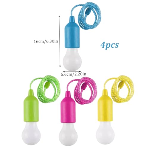 Lámparas LED colgantes portátiles a pilas 4 unidades miniatura 6