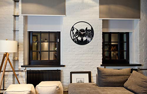 Wolf Gift New Year Gift Handmade Clock Wolf Wall Clock 12 Inch Animal Wall Clock Exclusive Wall Clock Vintage Vinyl Record Retro Wall Clock Large Wolf Art Birthday Gift #TOP2