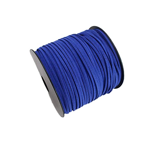 Pamir Tong 100 Yards 2.6Mm Suede Leather Cords Leather Lace Flat Faux Suede Cord String Thread Velvet Cord For Necklace, Bracelet, Beading And Diy Crafts (Royal Blue) #TOP1