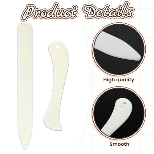 Bone Folder Scoring, 2PCS Sewing Seam Bone Folder Plastic Bones folders Quilting Supplies Paper Sewing Tools for Paper Crafting Marking Creases Marks on Fabric - Thumbnail 3