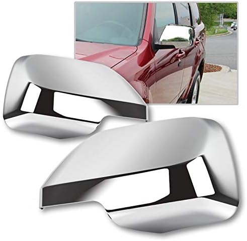 2PCS Chrome ABS Plastic Side Mirror Cover Cap Fit for Compatible with 2008 2009 2010 2011 2012 Ford Escape, 2008 2009 2010 2010 Mazda Tribute, Chrome Polished Reflective Mirror