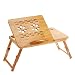 Bisofice Table de Lit Ordinateur Support Lit Ordinateur en Bois Pliable , Plateau de Lit pour Petit-déjeuner, Table réglable en Hauteur avec Tiroir Supérieur Inclinable sur 4 angles