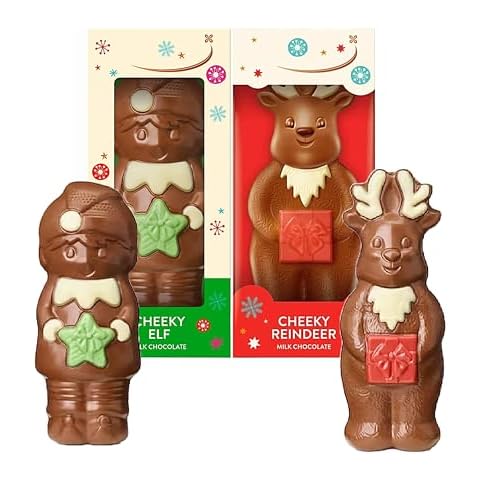 Cheeky Reindeer & Elf Chocolate 90g Gift Cover