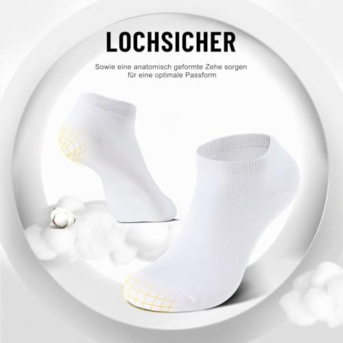 YouShow Sneaker Socken Herren Damen 20 Paar Weiß Kurzsocken 43-46 – Ansicht 3