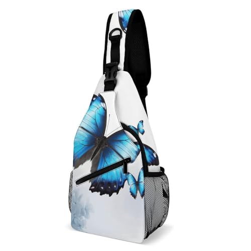 Mochila de viaje con mariposa azul para escapadas de fin de semana