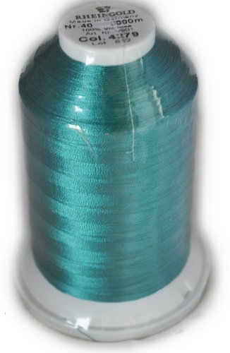 Hilo Rayón Rheingold No. 40 Aqua Medio, Cono Comercial para Bordado en Máquina, 5000 m miniatura 1