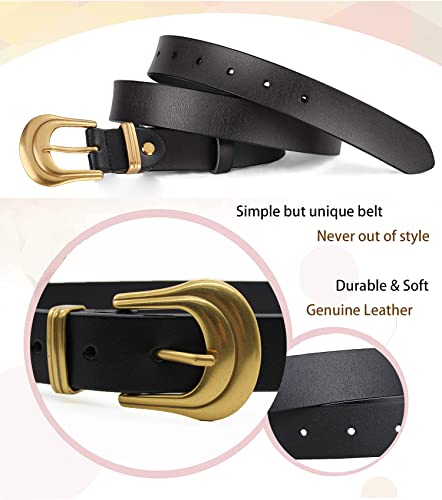 ALAIX Women's Belt Western Belts Silver Gold Buckle Black Leather Belt Pants Jeans Belts for Women4