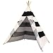 Dream House Horizontal Black and White Stripes Indoor Children Hideaway Game Wigwam Tent