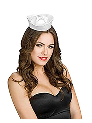 Rubie's Costume Co White Satin Mini Sailor Hat, Adult, One Size, Multicolor