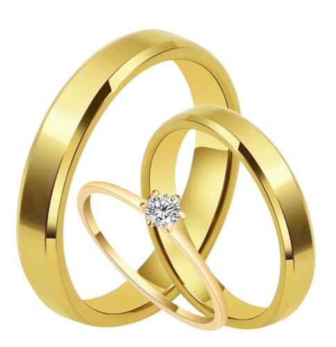 Par de Alianças Casamento Chanfradas 4mm Tungstênio Banhado a Ouro 18k Noivado, Casal, Aliança Ouro