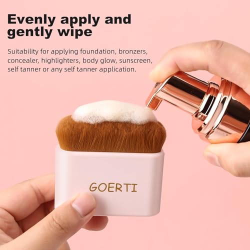 Professional Body Makeup Brush, Self Tanner Brush, Kabuki Brush for Self Tanner, Vegan Large Kabuki Face Body Blend Bronzer Shimmer Glow Self Tanning Foundation Brush for Flawless Leg Makeup - Image 5