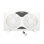 8061 9" Twin Window Fan 3 Speed Dial with Remote Control,White