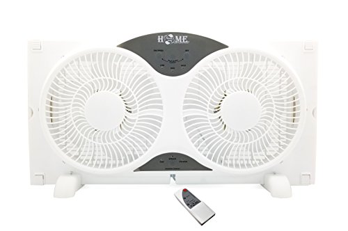 8061-9-Twin-Window-Fan-3-Speed-Dial-with-Remote-ControlWhite 8061 9" Twin Window Fan 3 Speed Dial with Remote Control,White - Image 1