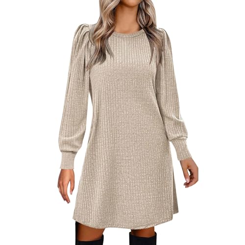 Vestido de mujer vestido de mujer de jersey con cuello redondo de manga larga trabajado moda tubo mujer elegante sexy vestidos de invierno vestidos de Año Nuevo corto vestido de fiesta de noche de