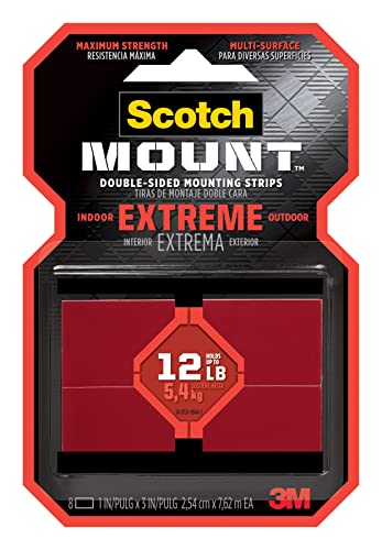 Consejos para Comprar Adhesivos al mejor precio. 49 Scotch-Mount 3M Tiras Adhesivas Doble Cara para Montaje, Adhesión Extrema, 25.4 mm x 7.62 cm, 8 piezas
