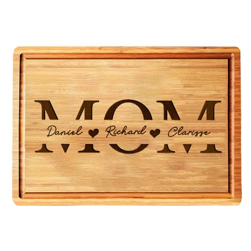 Custom Mothers Day Gift Cutting Board for Mom - Grandma, Customized Unique Kitchen Gifts for Mom Birthday Personalized Mothers Day Gifts for Mom and Grandma