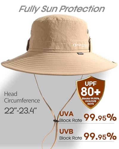 FURTALK Sun Hats for Men Fishing Hat UPF 80+ Foldable Wide Brim Outdoor Hiking Beach Summer Hats - Image 3