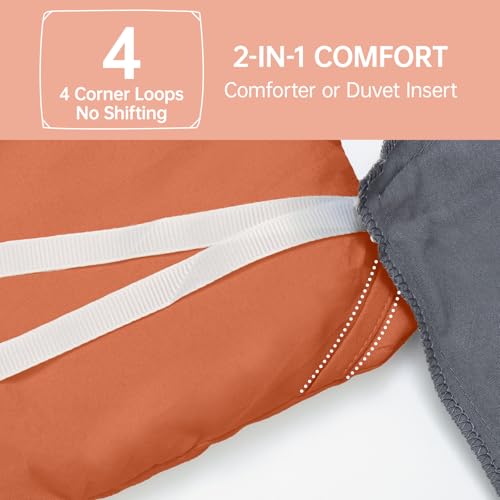 Image of MUXHOMO Queen Comforter Set, All Season Ultra Soft Down Alternative Bedding - 3 Piece Lightweight Bed Set Includes 1 Comforter (90 inchx90 inch) and 2 Pillow Shams (20 inchx26 inch), Burnt Orange