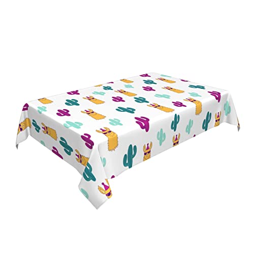 Alpaca Table Cloth Waterproof Rectangle Tablecloth Washable Party Table Cover 54X 72 Inch For Celebration Holiday Camping Picnic White Fall Decorations For Home #TOP5