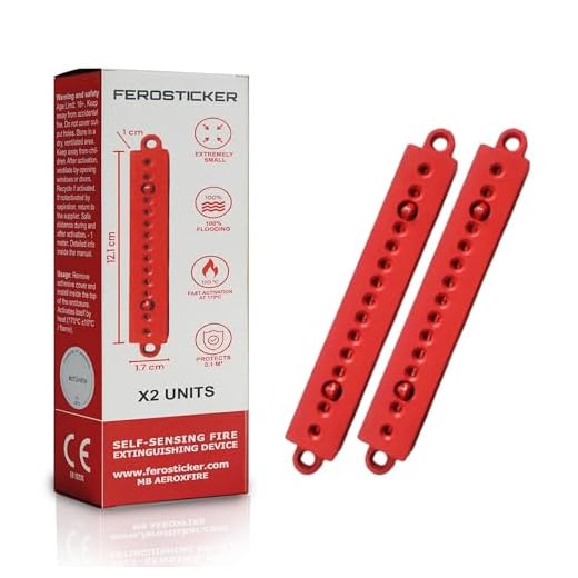 FEROSTICKER Kleiner Automatischer Feuerlöscher – Ungiftig, Kompakt & Wartungsfrei, Haushaltsbrandschutz für Sicherungskästen, Solargeneratoren, Fahrzeuge, Lithiumbatterien, Schiffskabinen (2 Stück)