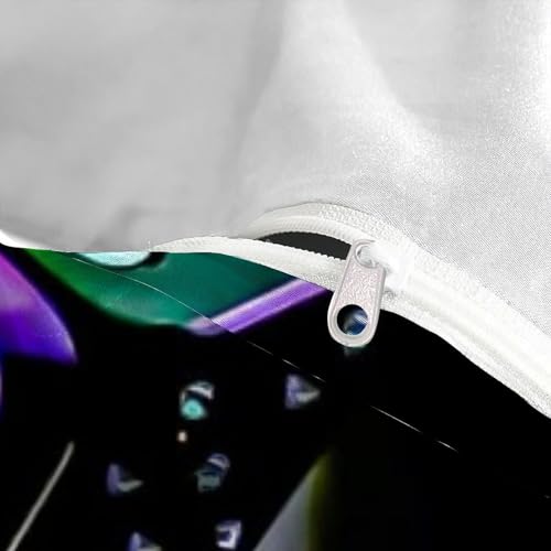 Housse de couette fermeture éclair finis les boutons lit double violet - 5