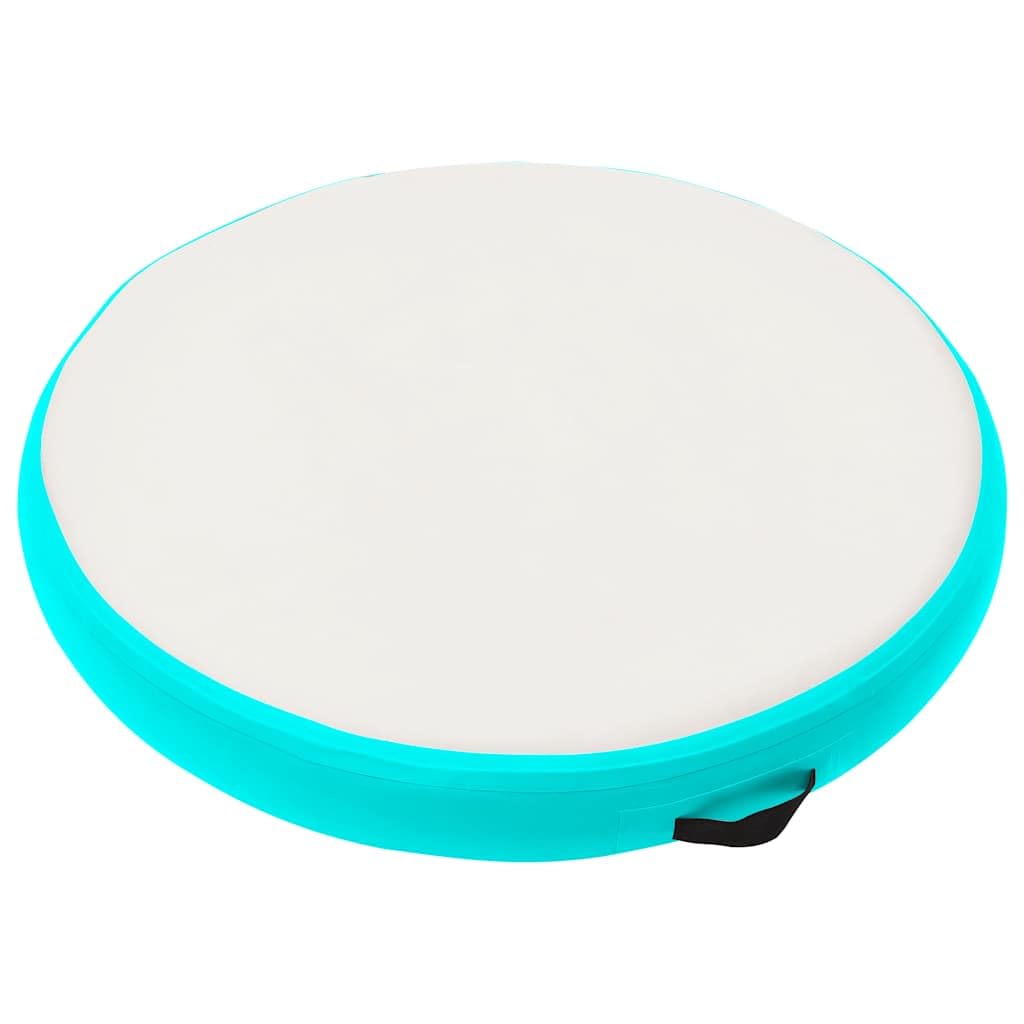 Tappetino Ginnastica Gonfiabile e Pompa 100x100x15cm PVC Verde, Articoli Sportivi,Esercizio e Fitness,Yoga e Pilates,Tappetini per Yoga e Pilates, 4.52kg-92708