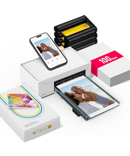 Liene 4x6 Photo Printer Phone Printer 100 Sheets & 3 Cartridges Full-Color Photo Portable Instant Photo Printer for iPhone Android Thermal Dye Sublimation Wi-Fi Picture Printer 100 Papers