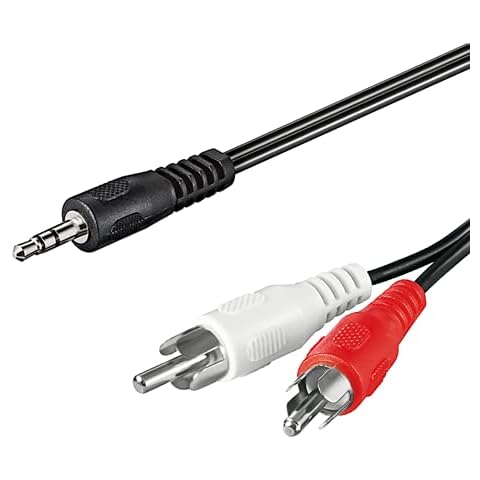 Goobay 50196 Audio Cable AUX Adapter, 3.5 mm Male to Stereo RCA Male, Black, 3 m Cable Length Cover