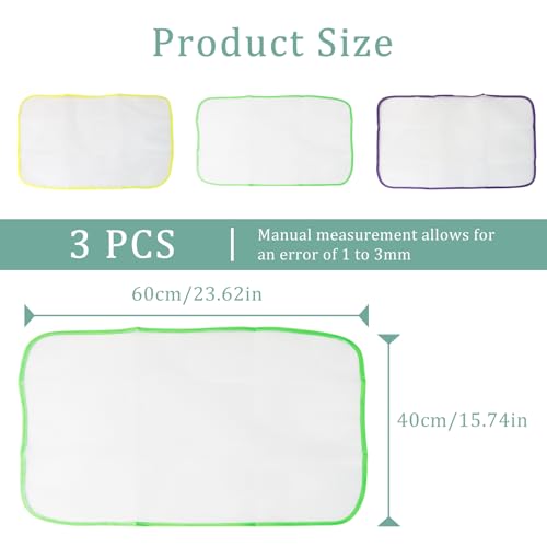 Image of 3Pcs Pressing Cloth for Ironing and Sewing Pressing Pad-Protective Scorch Saving Mesh Pressing Cloths for Clothes Protect(Green /Yellow /Purple)