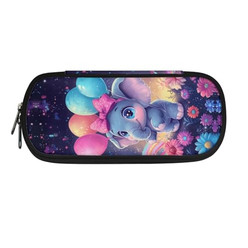 Image of Elephant Pencil Case for Girls Boys Kids Pen Bag School Pencil Pouch Sturdy Pen Holder Box Stationery Organzier Markers Cases Women Men School Office Gifts