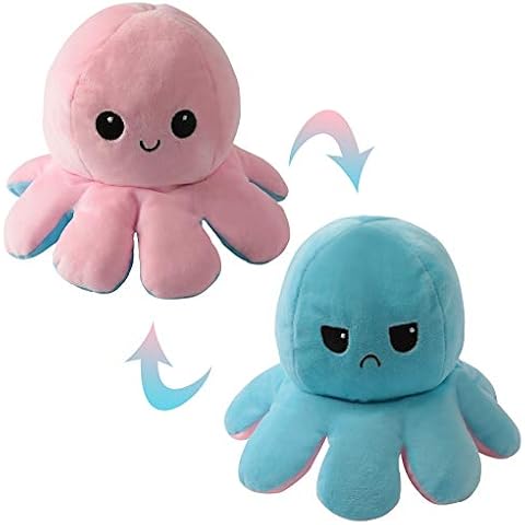 Cute Octopus Baby Toys 0 3 6 9 12 18 Months, Double-Sided Flip Soft Reversible Octopus Plus Stuffed Animals Doll, Creative Toys Gifts for 0-3 3-6 6-9 6-18 Months 1-2 Year Old Baby Boys Girls (style2) Cover