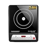 Cadlec CookMate 2000W Induction Cooktop with Crystal Glass | 7 Cooking Modes, Auto Shut-Off, Over-Heat Protection, LED Display, BIS Approved, 2-Year Warranty | Black Amazon Deal