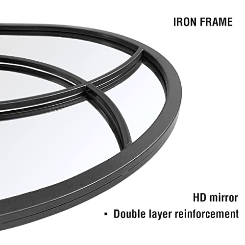 Ogcau Wall Mounted Mirror, Arched Wall Mirror, 20"X30" Arch Bathroom Mirror, Arched Farmhouse Window Mirror With Iron Frame, Mirror Wall Decor For Bedroom, Entryway, Living Room (Black) #TOP2