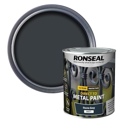 Ronseal Storm Grey Matt Metal Paint 750ml Cover