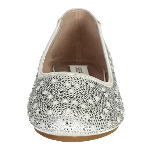 Shesole Rhinestone Ballet Flats For Women Wedding Flats Shoes For Bride Dressy Comfortable Ivory Size 8 #TOP1