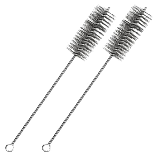 MISIQIMA 2 Pièces Brosse pour Tuyau de Poêle 300 mm × Ø40 mm, Goupillon Poele a Granulés en Acier Inoxydable, Brosse de Ramonage pour Nettoyer les...