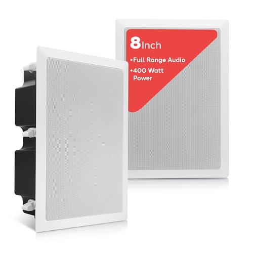Pyle Ceiling Wall Mount Enclosed Speaker - 400 Watt Stereo In-wall / In-ceiling 8