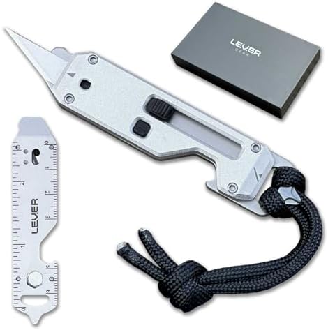 Lever Gear Edge XT - Mini Utility Knife Keychain Multitool w/ 10 ...