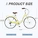 YHUBHSIS 24 Inch Beach Cruiser Bike for Women Complete Cruiser Bikes Ladies Bicycle with Dual V-Brake and Adjustable Seat,7 Speed Steel Frame for Women, Men, Multiple Colors (Yellow, 24 Inch)
