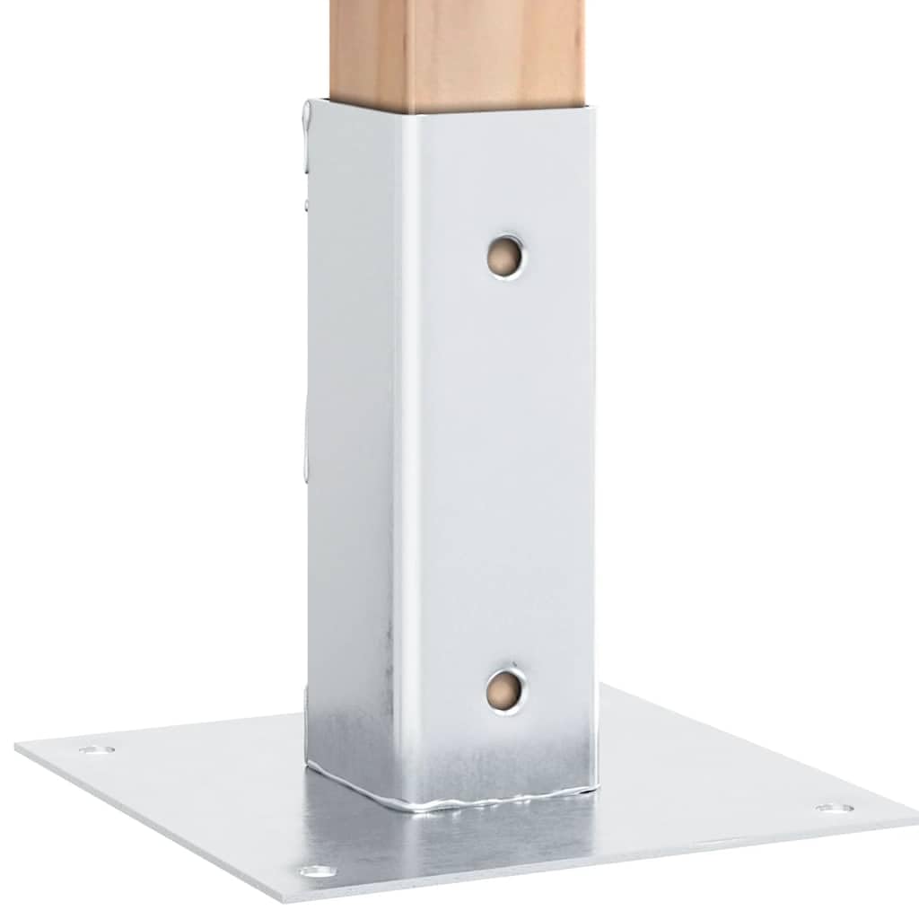 Wspornik słupka 51 x 51 mm, 12 sztuk, stal ocynkowana ogniowo | Do ogrodzenia, pawilonu, balustrad, odporna na korozję, odporna na warunki atmosferyczne, montaż na betonie lub drewnie