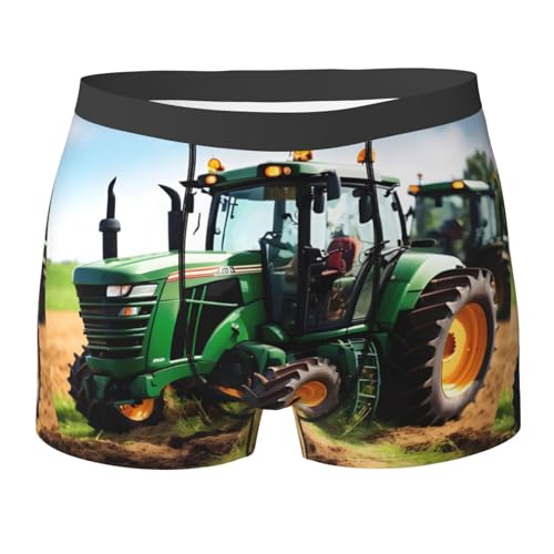 Company Farm Tractor print Funny men's Boxer Briefs Stretch Boxer Briefs Breathable Briefs for Sports