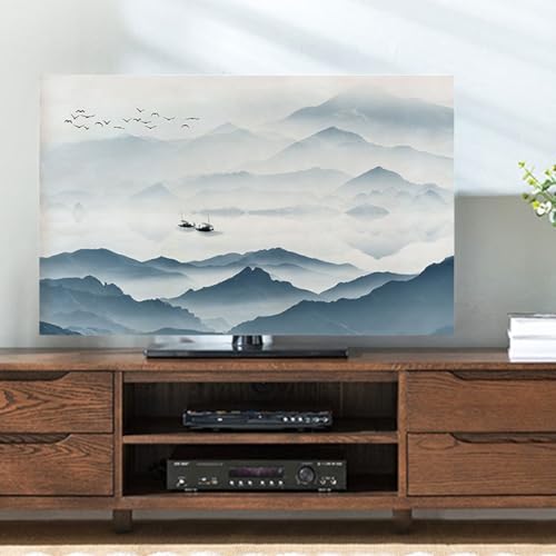 Housse de protection TV 40-43 pouces tissu lisse motif paysage décoratif