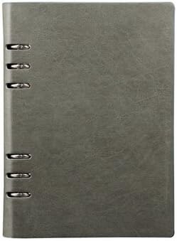 A5 PU Leather Journal Notebook, Office Refillable Diary Books has Multi Card Slots Grey