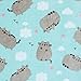 Pusheen Officially Licensed Throw Blanket The Cat Soft Fleece Colorful Throw Blanket Featuring, Clouds & Hearts!