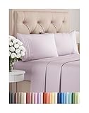 Queen Size 4 Piece Sheet Set - Comfy Breathable & Cooling Bed Sheets Set - Hotel Luxury Bedding for Women, Men, Kids, Teens, Boys & Girls - Deep Pockets, Soft, Wrinkle Free - Oeko-Tex - Light Lavender