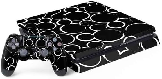 Skinit Decal Gaming Skin Compatible with PS4 Slim Bundle - Officially Licensed Disney Mickey Mouse Face Pattern Design